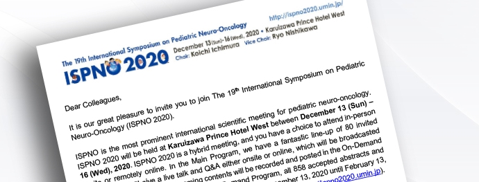 ISPNO2020 Welcome message from Chair